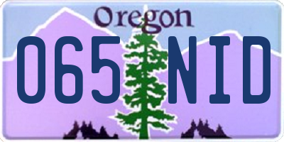 OR license plate 065NID