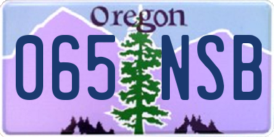 OR license plate 065NSB