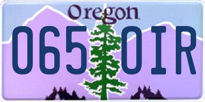 OR license plate 065OIR