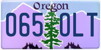 OR license plate 065OLT