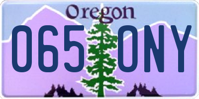 OR license plate 065ONY