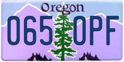 OR license plate 065OPF
