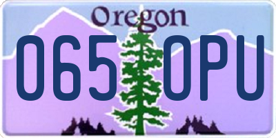 OR license plate 065OPU