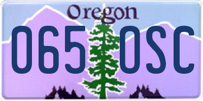 OR license plate 065OSC