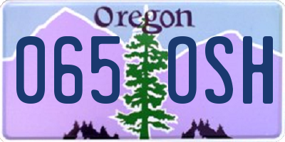 OR license plate 065OSH