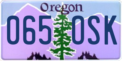 OR license plate 065OSK