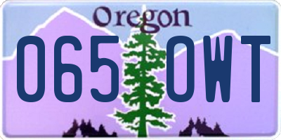 OR license plate 065OWT