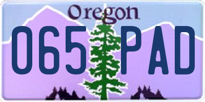 OR license plate 065PAD