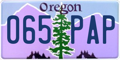 OR license plate 065PAP