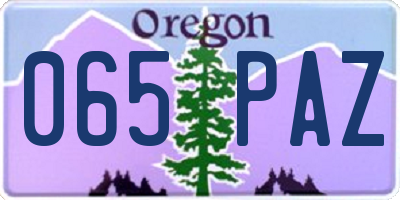 OR license plate 065PAZ