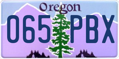 OR license plate 065PBX