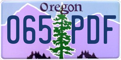 OR license plate 065PDF