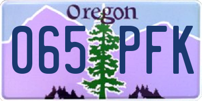 OR license plate 065PFK