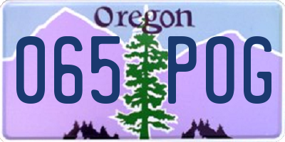 OR license plate 065POG