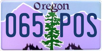 OR license plate 065POS