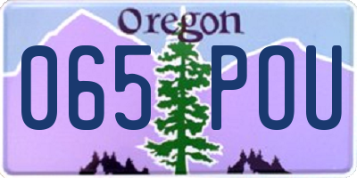 OR license plate 065POU