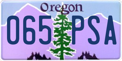 OR license plate 065PSA