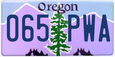 OR license plate 065PWA