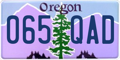 OR license plate 065QAD