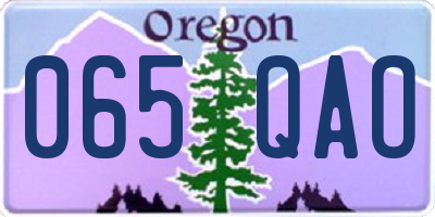 OR license plate 065QAO