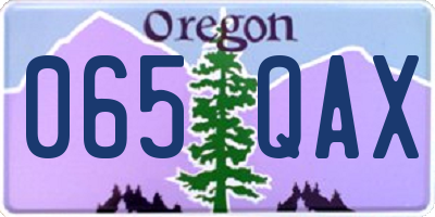 OR license plate 065QAX