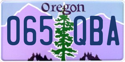 OR license plate 065QBA