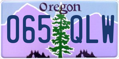 OR license plate 065QLW