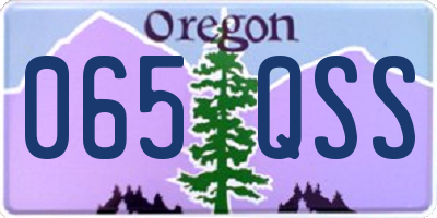 OR license plate 065QSS