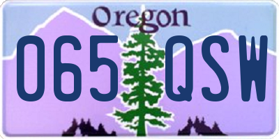 OR license plate 065QSW