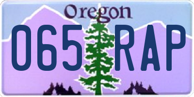 OR license plate 065RAP
