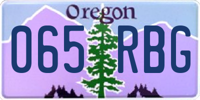 OR license plate 065RBG