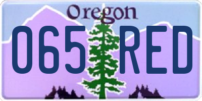 OR license plate 065RED