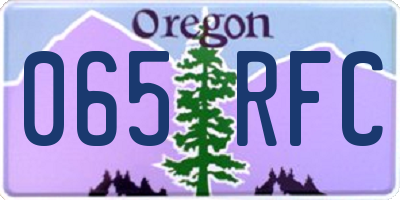 OR license plate 065RFC
