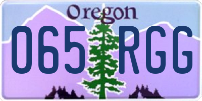 OR license plate 065RGG