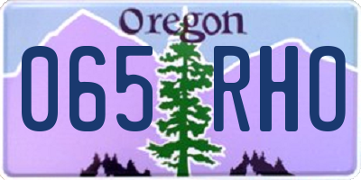 OR license plate 065RHO