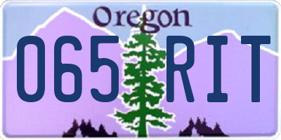 OR license plate 065RIT