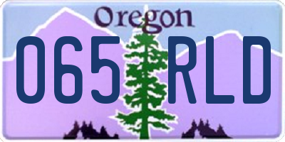 OR license plate 065RLD