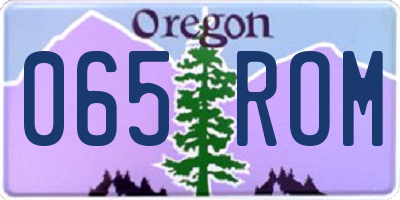 OR license plate 065ROM