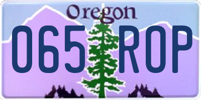 OR license plate 065ROP