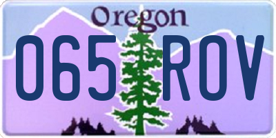 OR license plate 065ROV