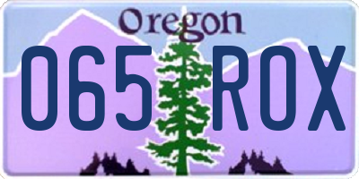 OR license plate 065ROX