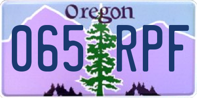 OR license plate 065RPF