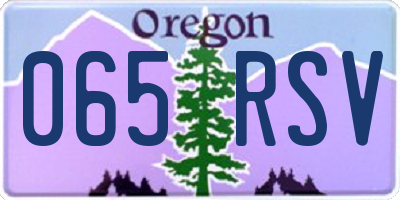 OR license plate 065RSV