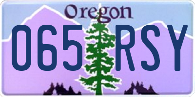 OR license plate 065RSY