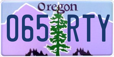 OR license plate 065RTY