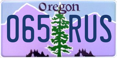 OR license plate 065RUS