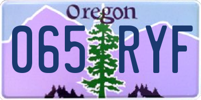 OR license plate 065RYF