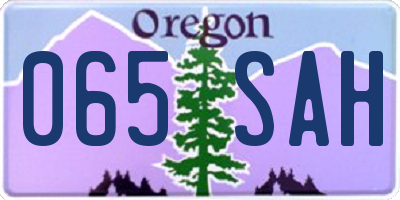 OR license plate 065SAH