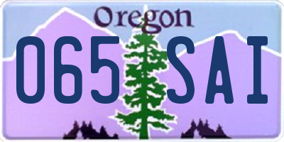 OR license plate 065SAI