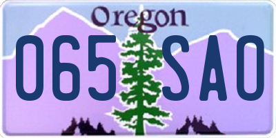 OR license plate 065SAO